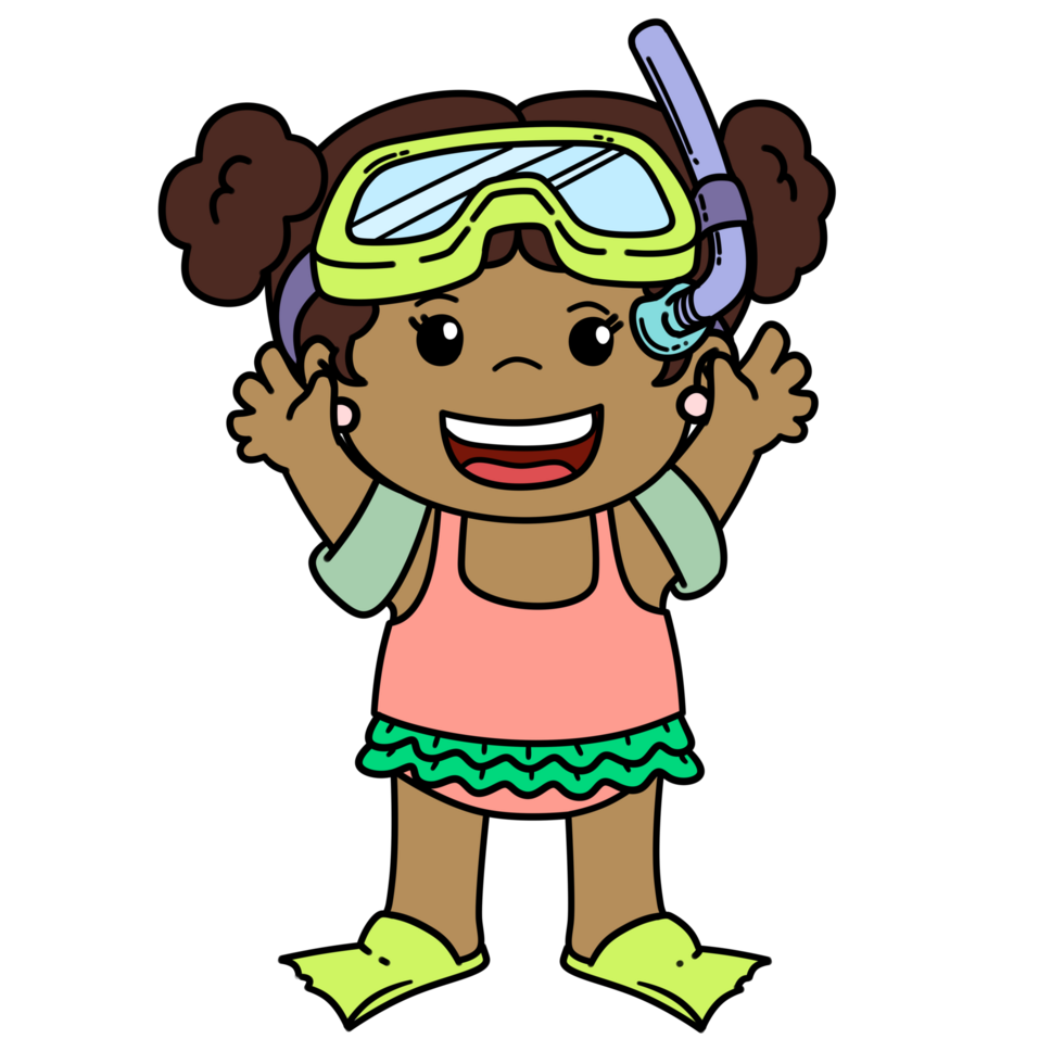 criança natação verão atividade pequeno menina png