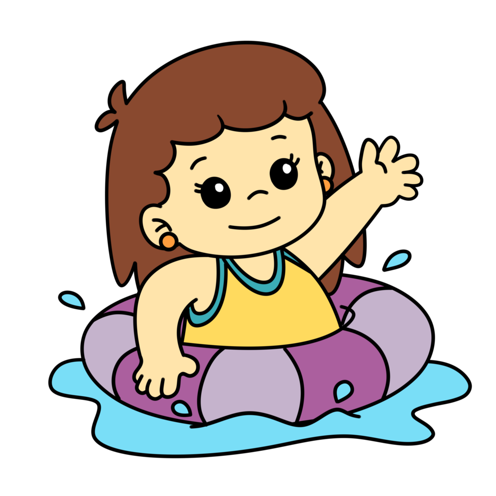 criança natação verão atividade pequeno menina png