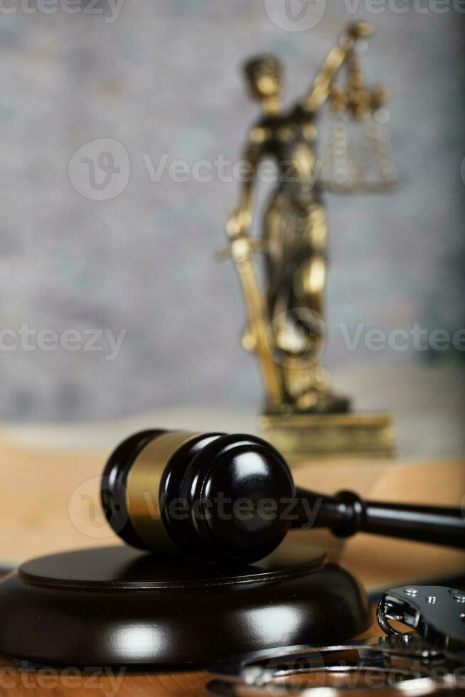 Judge's gavel. Closeup photo