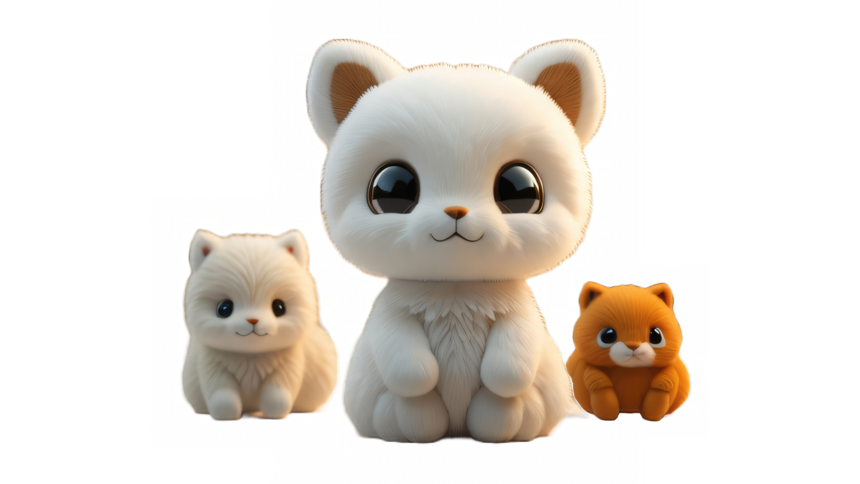 cute animal doll with transparent background. png