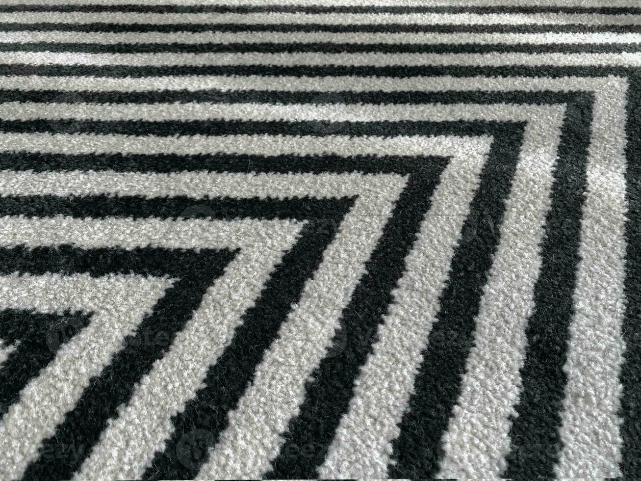 white rug or carpet stripe pattern with black stripes. texture b photo