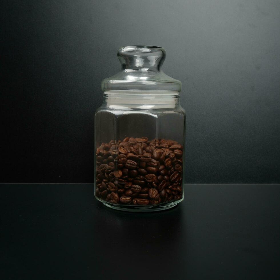 photography background, suitable for mock up, product photography, HD quality, wallpaper, jar filled with coffee beans photo
