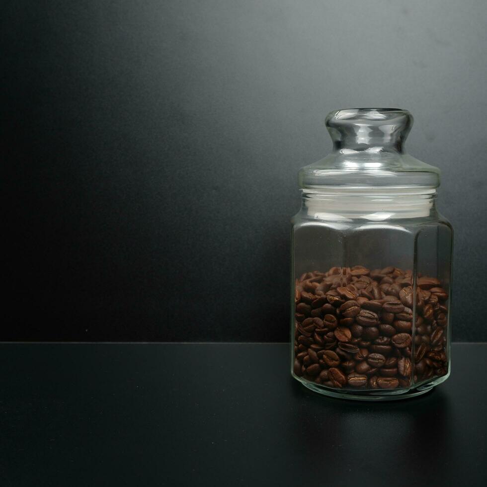 photography background, suitable for mock up, product photography, HD quality, wallpaper, jar filled with coffee beans photo
