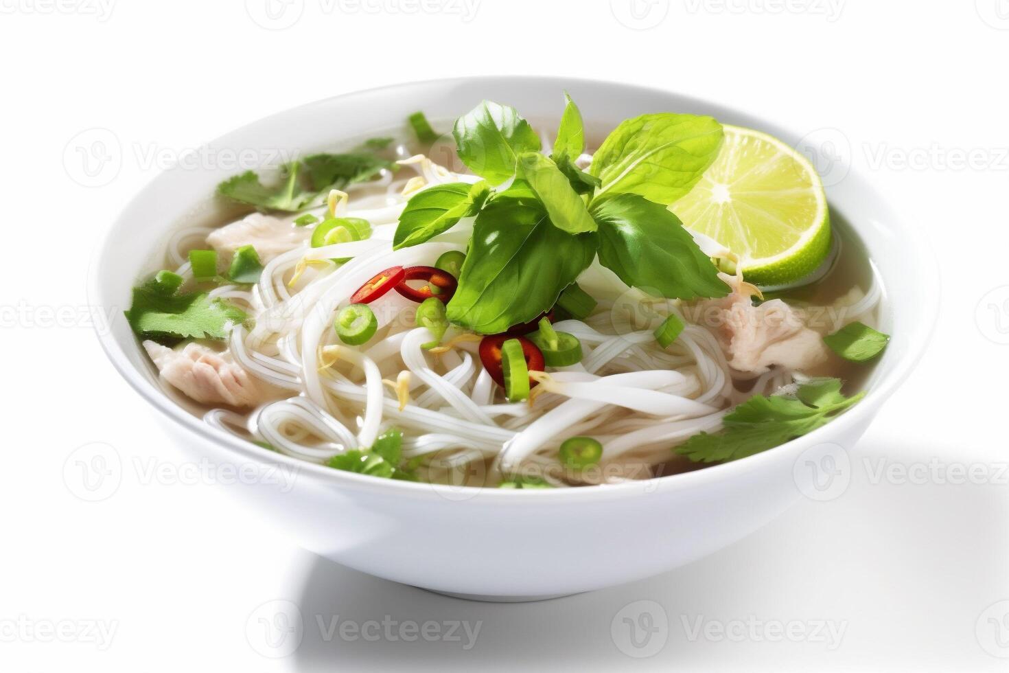 tradicional cuenco dieta fideos antecedentes comida sopa caldo blanco asiático plato. generativo ai. foto