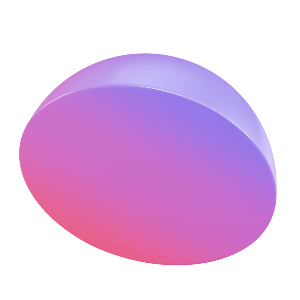 3d Abstract shape semisphere Random abstract geometric. Realistic glossy pink and lilac gradient luxury template illustration. bright semi sphere half circle round mockup isolated transparent png