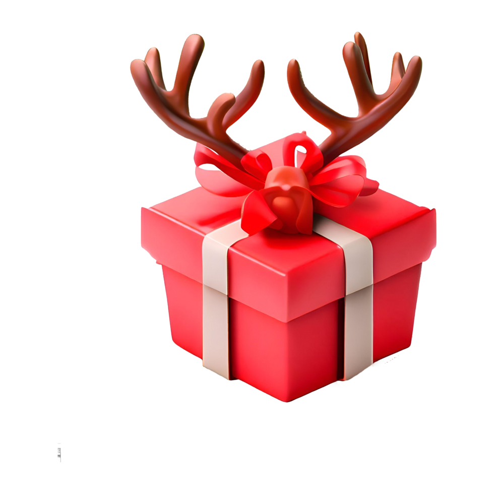 Red Gift Box with Ribbon Christmas Gift Box Birthday Gift Box png