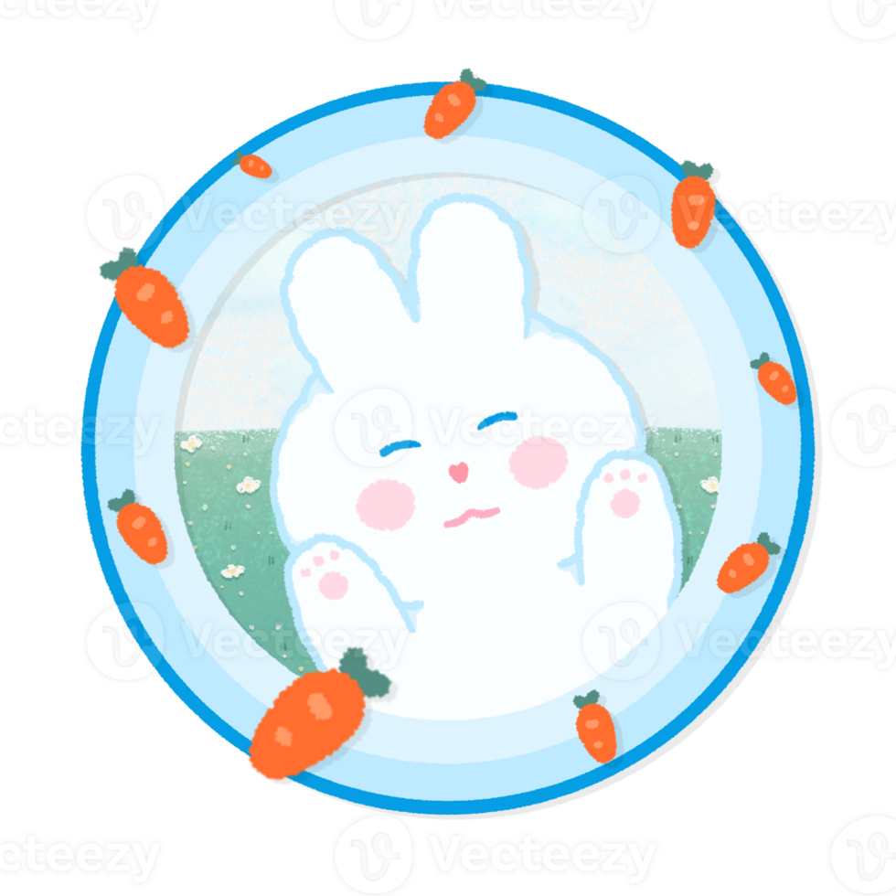 chubby bunny little cute rabbit love carrot happy in every day png