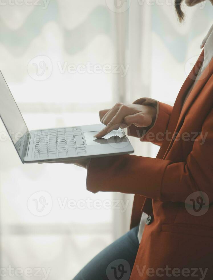 Audit concept,Administrator business man financial inspector and secretary making report calculating balance. Internal Revenue Service checking document. photo