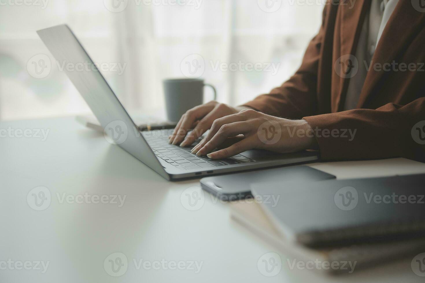 Audit concept,Administrator business man financial inspector and secretary making report calculating balance. Internal Revenue Service checking document. photo