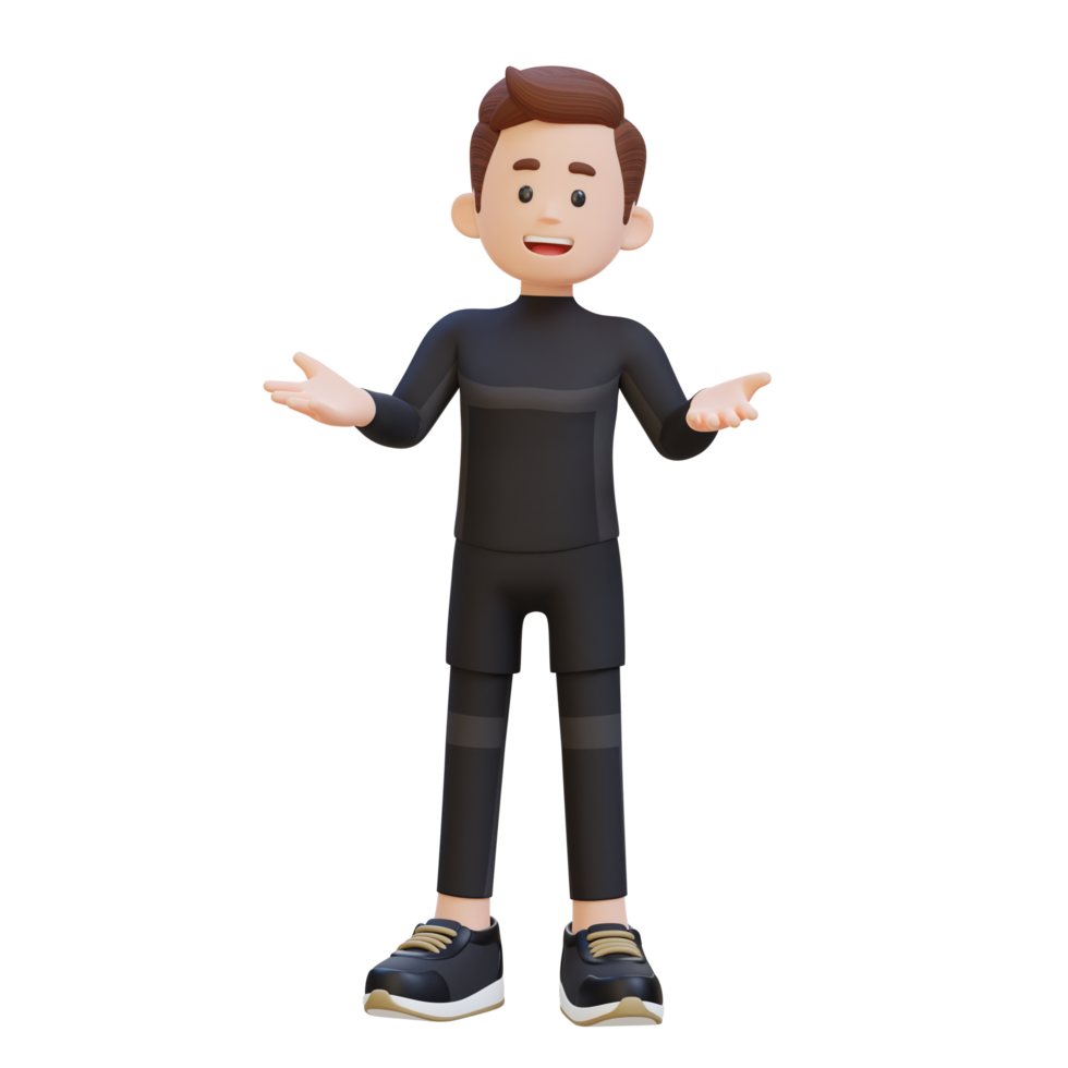 3d sportif personnage engageant dans conversations pour une dynamique mode de vie png