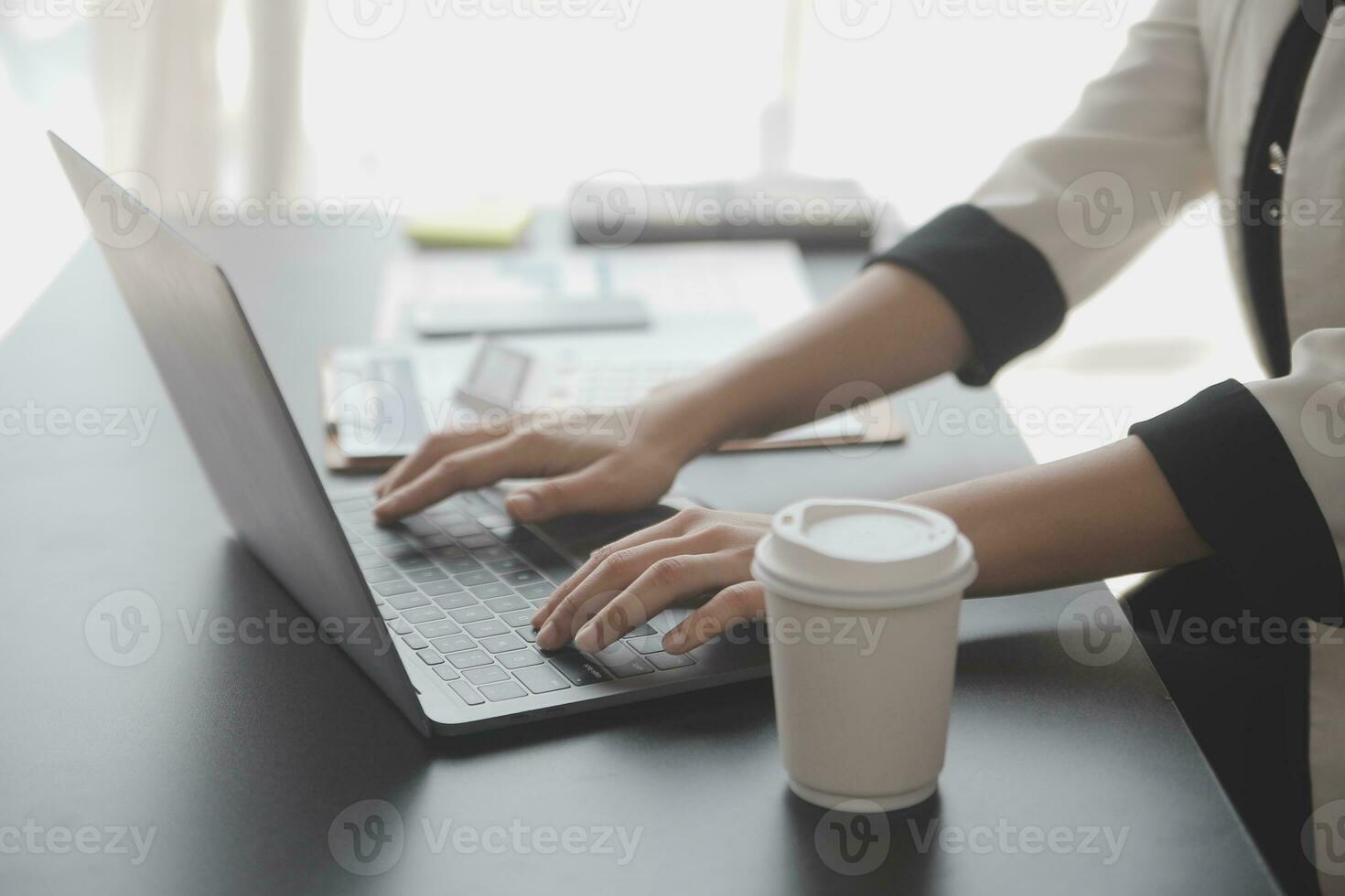Business Documents, Auditor businesswoman checking searching document legal prepare paperwork or report for analysis TAX time,accountant Documents data contract partner deal in workplace office photo