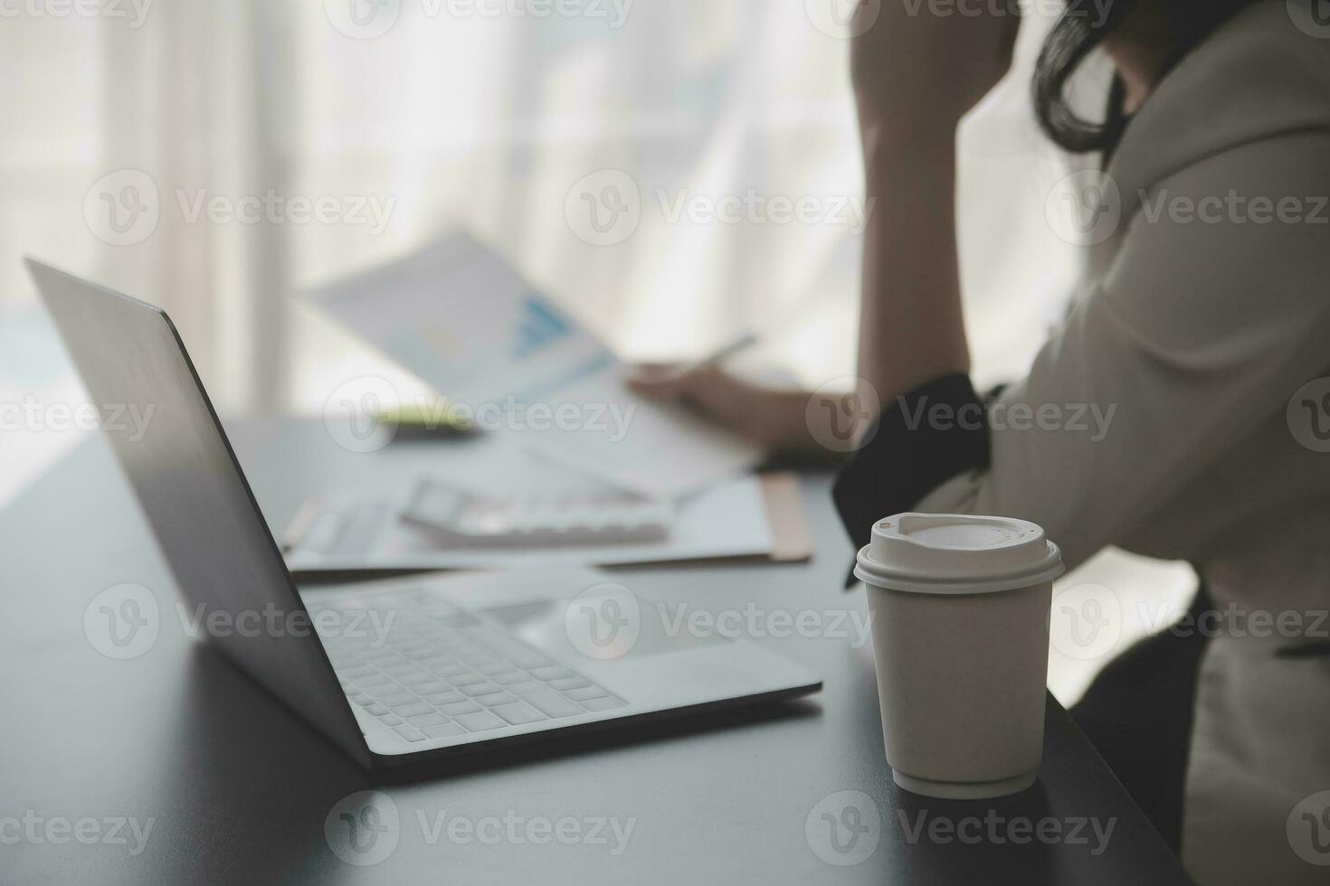 Business Documents, Auditor businesswoman checking searching document legal prepare paperwork or report for analysis TAX time,accountant Documents data contract partner deal in workplace office photo