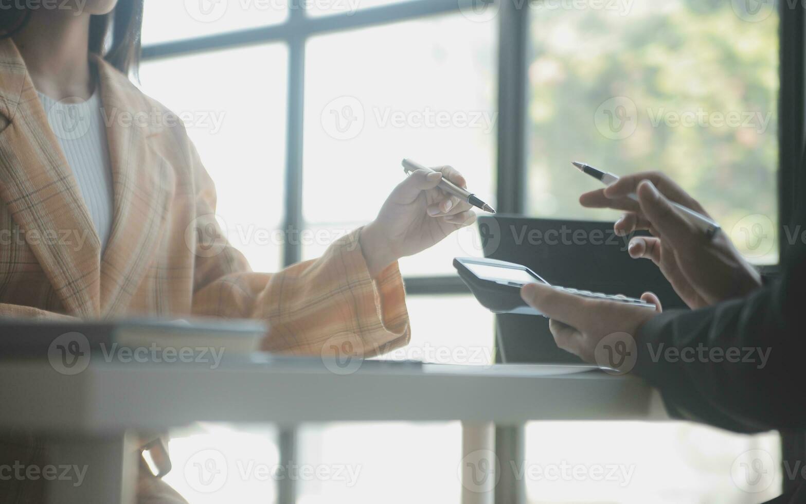 Business Documents, Auditor businesswoman checking searching document legal prepare paperwork or report for analysis TAX time,accountant Documents data contract partner deal in workplace office photo