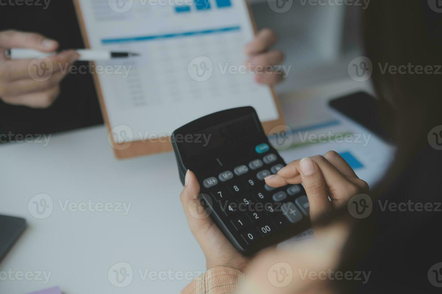 Business Documents, Auditor businesswoman checking searching document legal prepare paperwork or report for analysis TAX time,accountant Documents data contract partner deal in workplace office photo