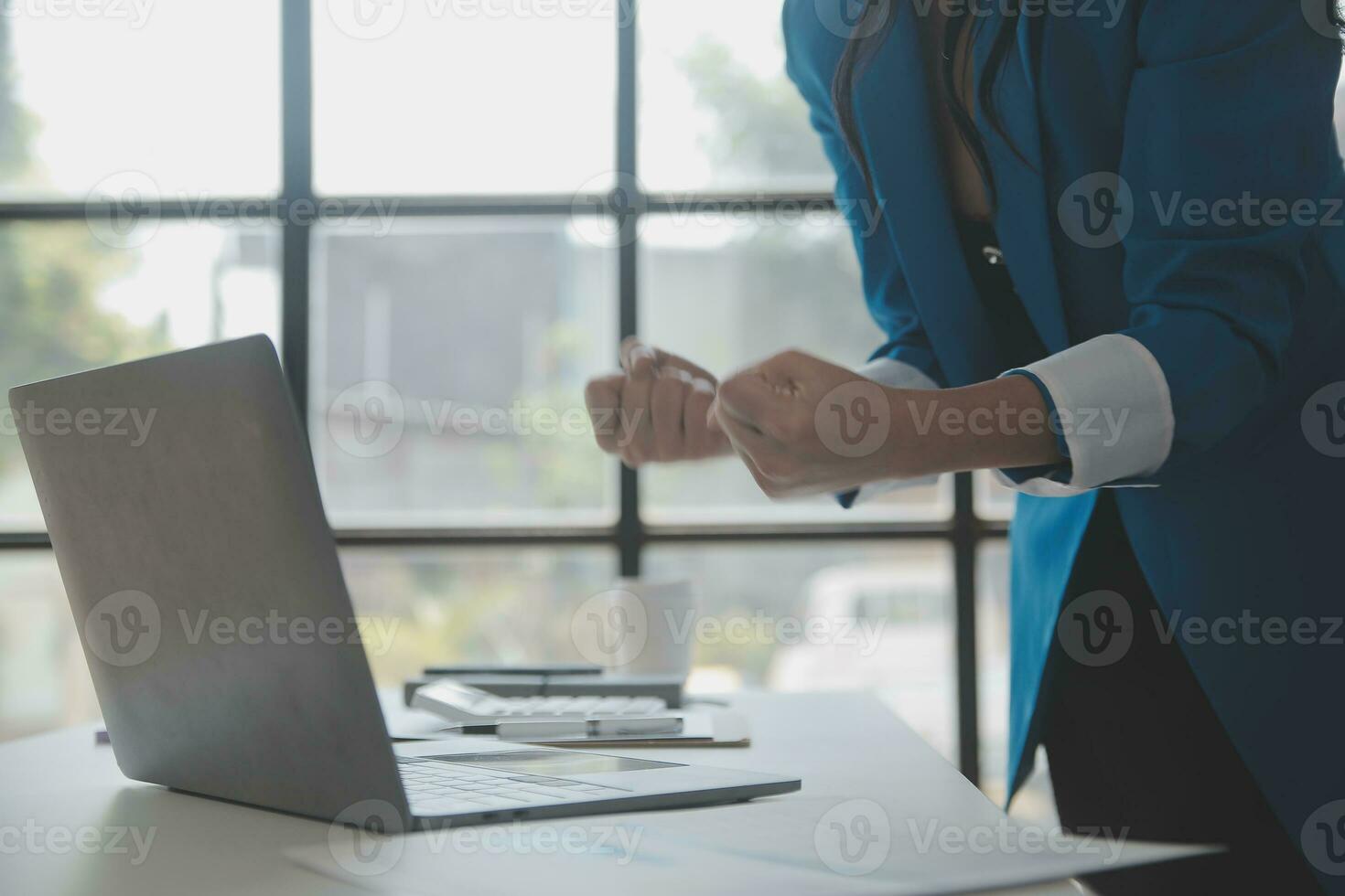Business Documents, Auditor businesswoman checking searching document legal prepare paperwork or report for analysis TAX time,accountant Documents data contract partner deal in workplace office photo