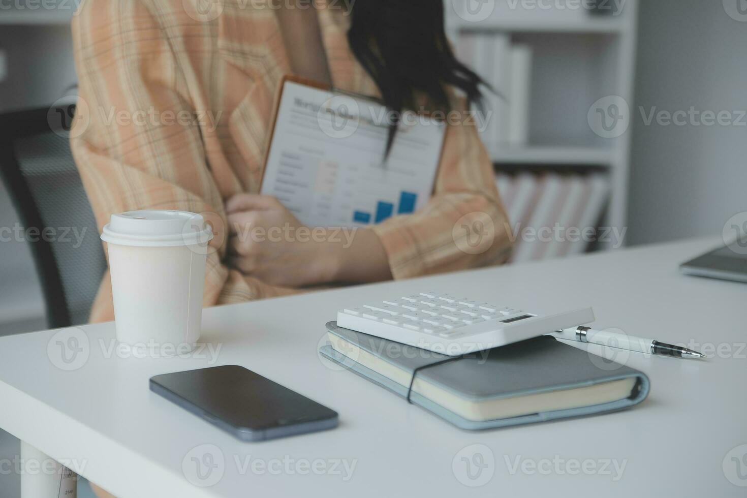 Business Documents, Auditor businesswoman checking searching document legal prepare paperwork or report for analysis TAX time,accountant Documents data contract partner deal in workplace office photo