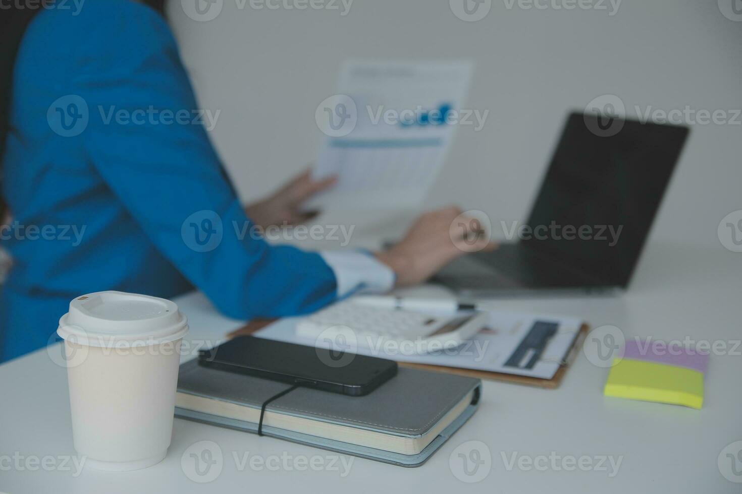 Business Documents, Auditor businesswoman checking searching document legal prepare paperwork or report for analysis TAX time,accountant Documents data contract partner deal in workplace office photo