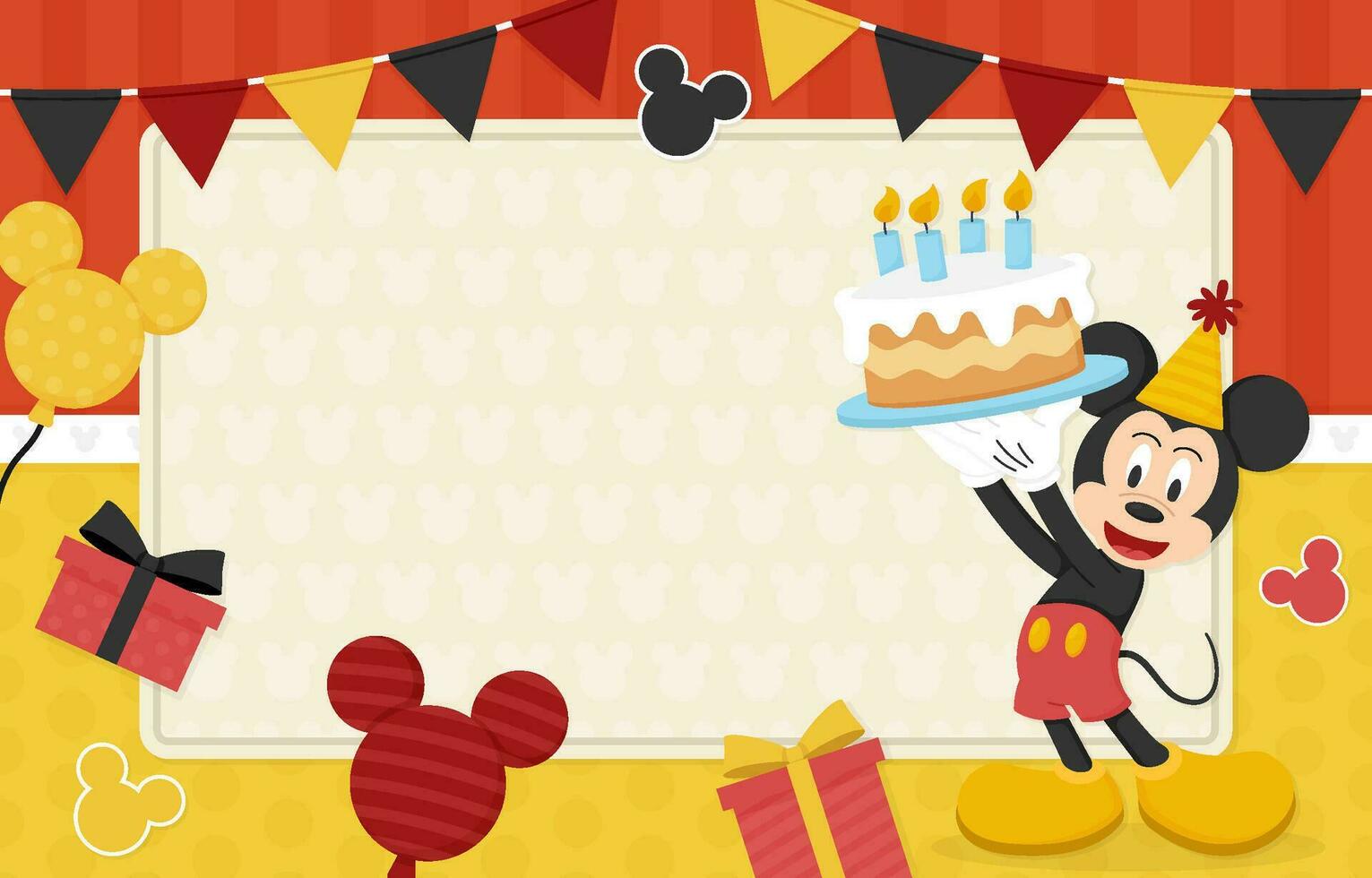 Cute Mouse Birthday Background Concept vector