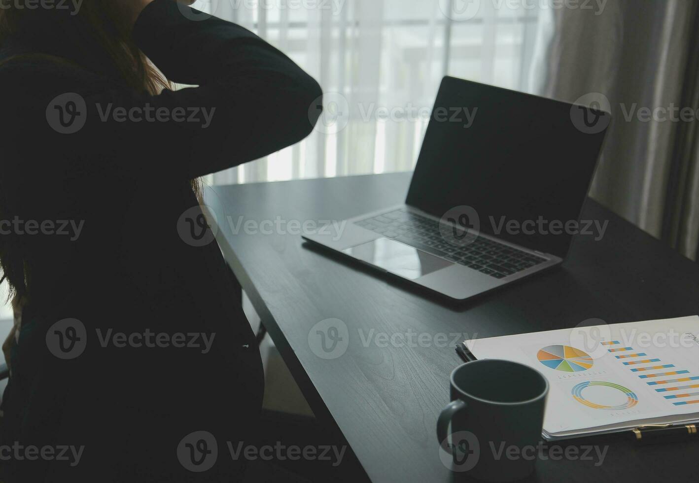 Audit concept,Administrator business man financial inspector and secretary making report calculating balance. Internal Revenue Service checking document. photo