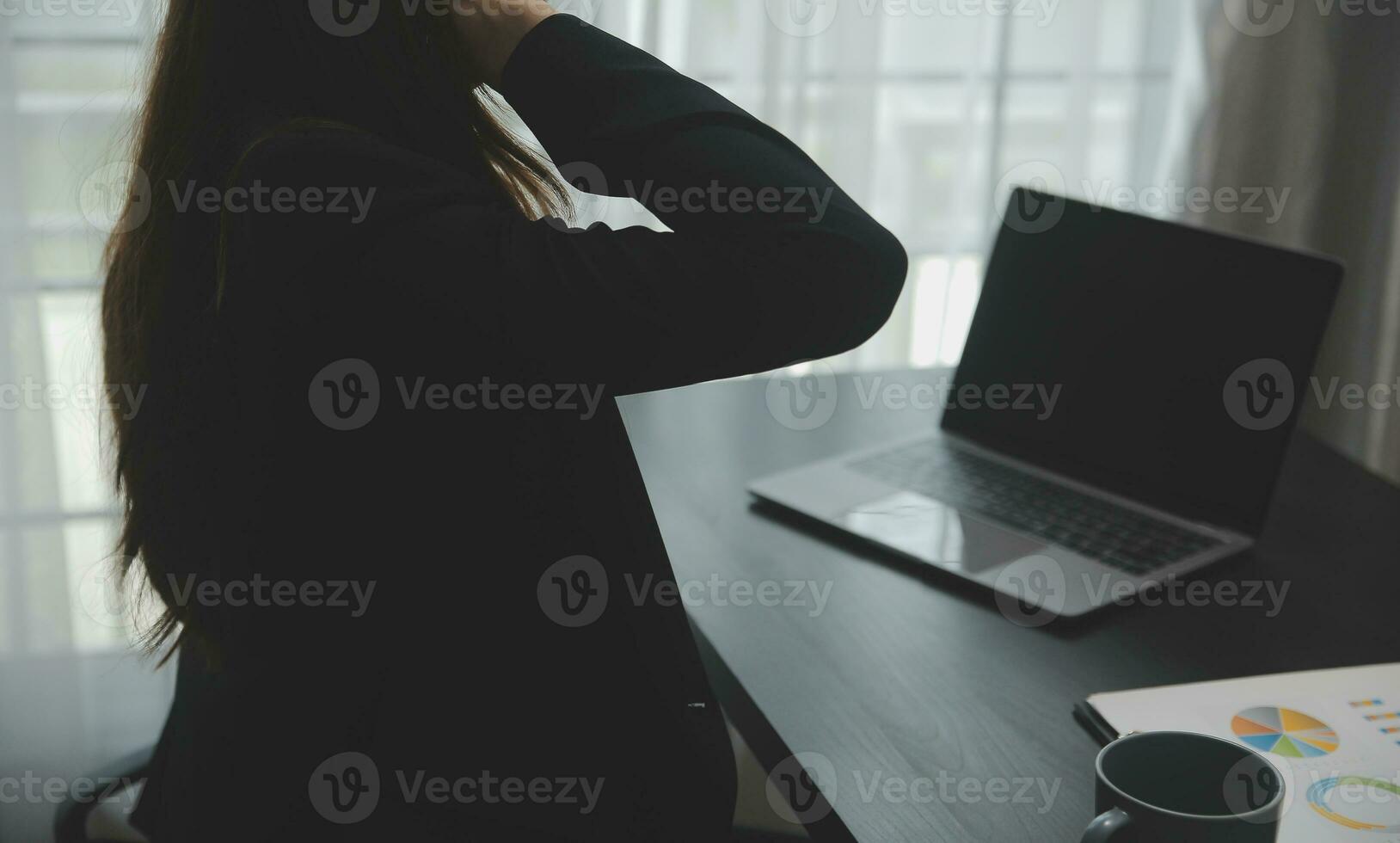 Audit concept,Administrator business man financial inspector and secretary making report calculating balance. Internal Revenue Service checking document. photo