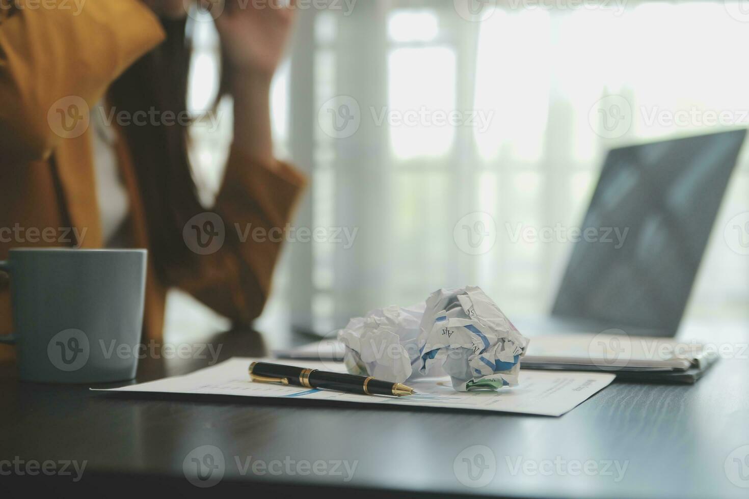 Audit concept,Administrator business man financial inspector and secretary making report calculating balance. Internal Revenue Service checking document. photo