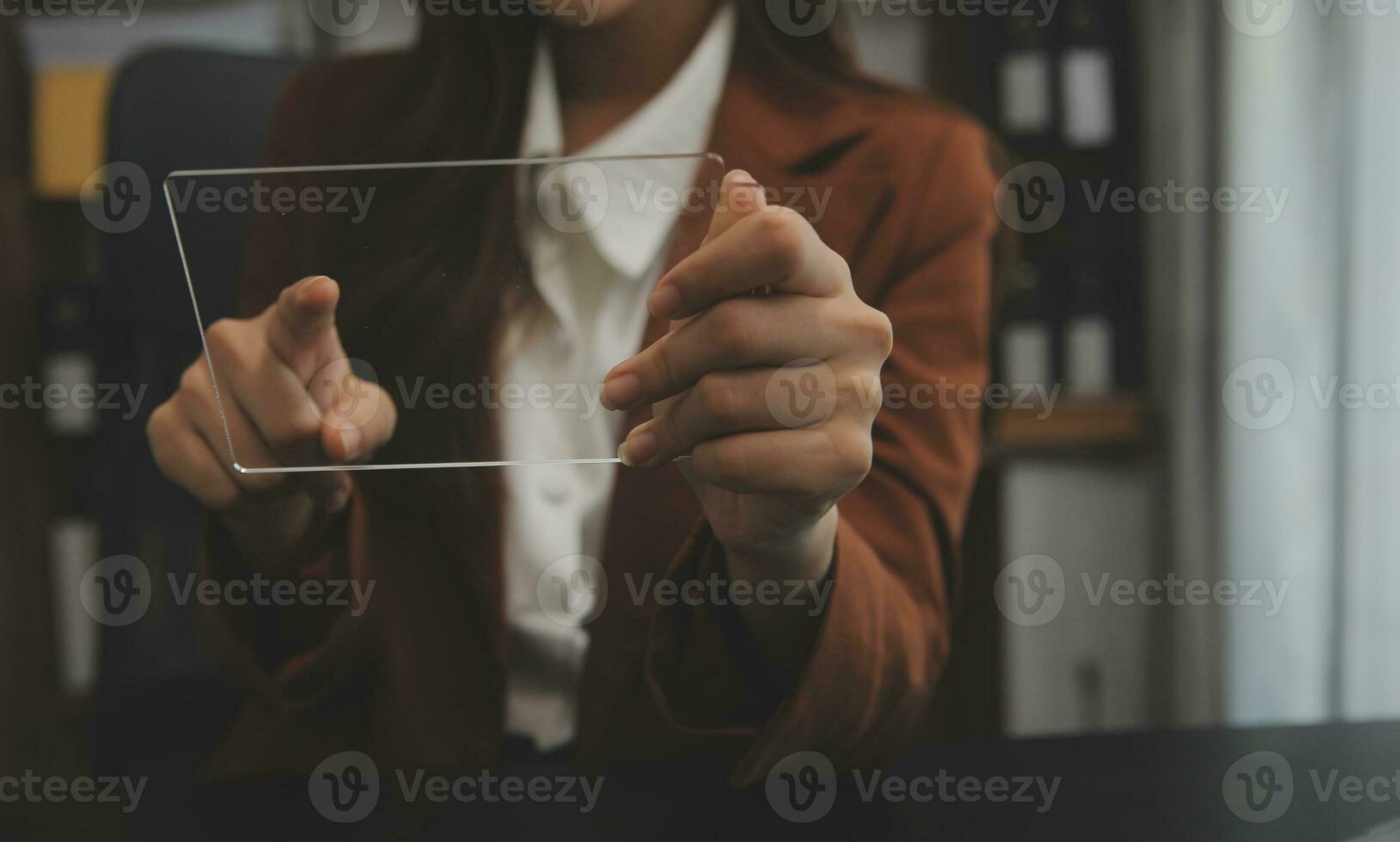 Audit concept,Administrator business man financial inspector and secretary making report calculating balance. Internal Revenue Service checking document. photo