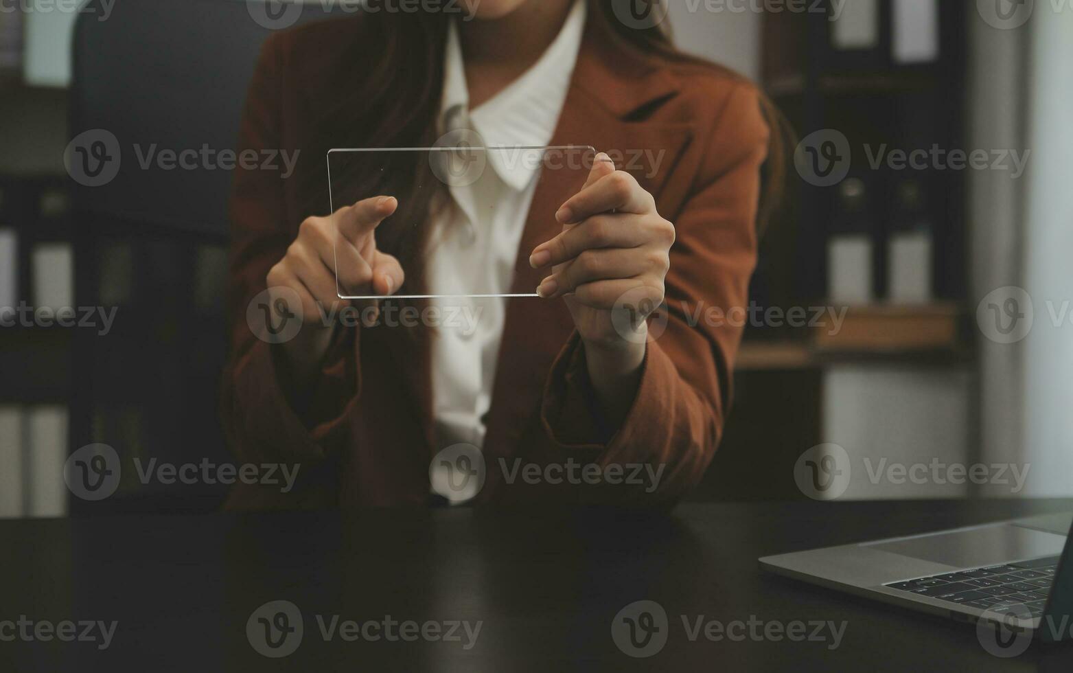 Audit concept,Administrator business man financial inspector and secretary making report calculating balance. Internal Revenue Service checking document. photo
