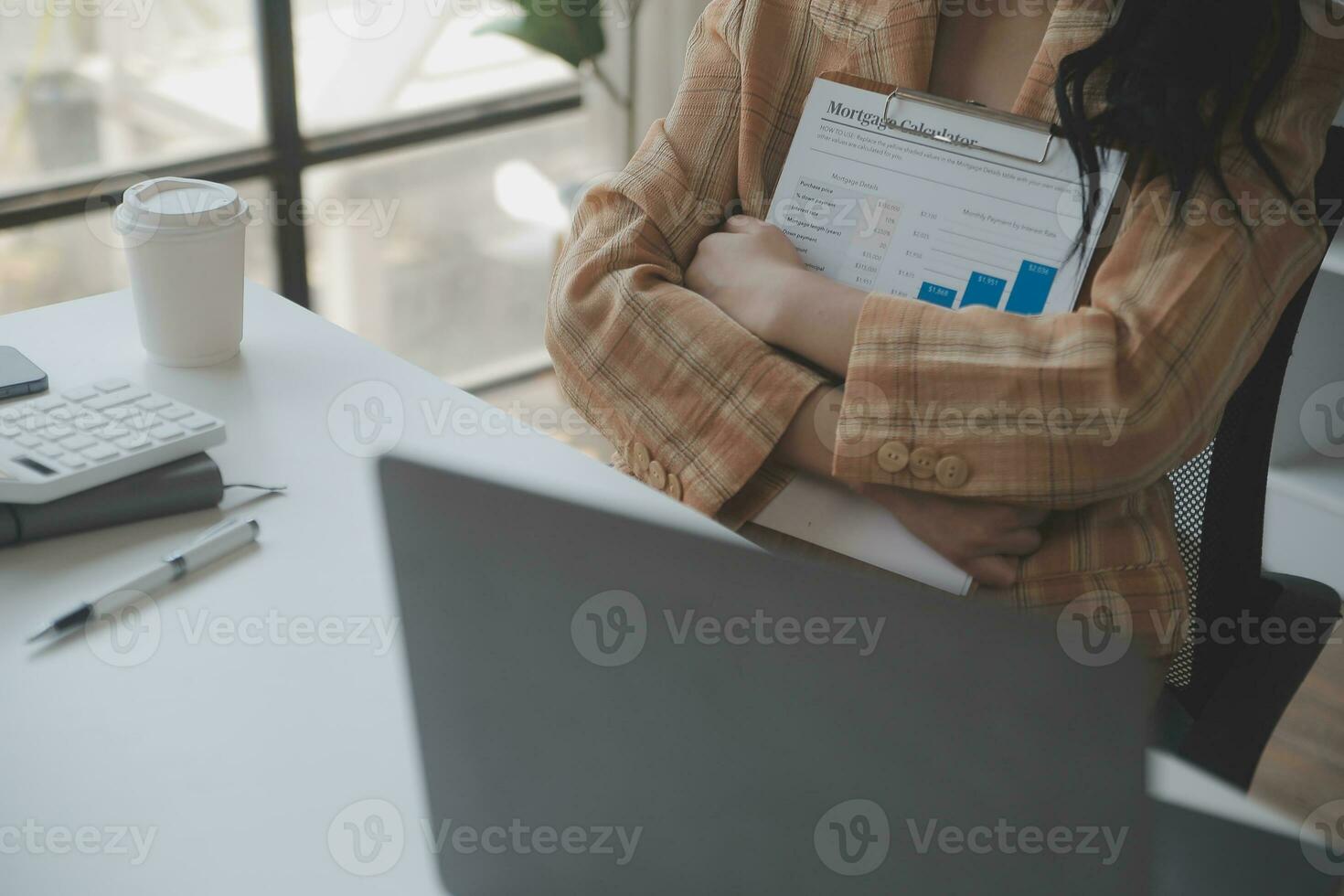 Audit concept,Administrator business man financial inspector and secretary making report calculating balance. Internal Revenue Service checking document. photo