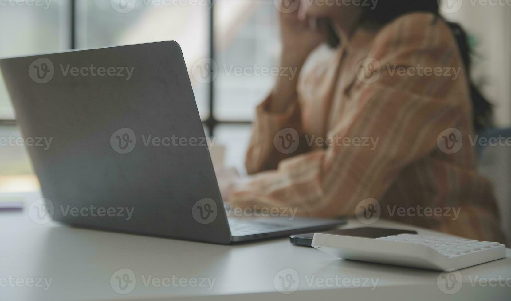 Audit concept,Administrator business man financial inspector and secretary making report calculating balance. Internal Revenue Service checking document. photo