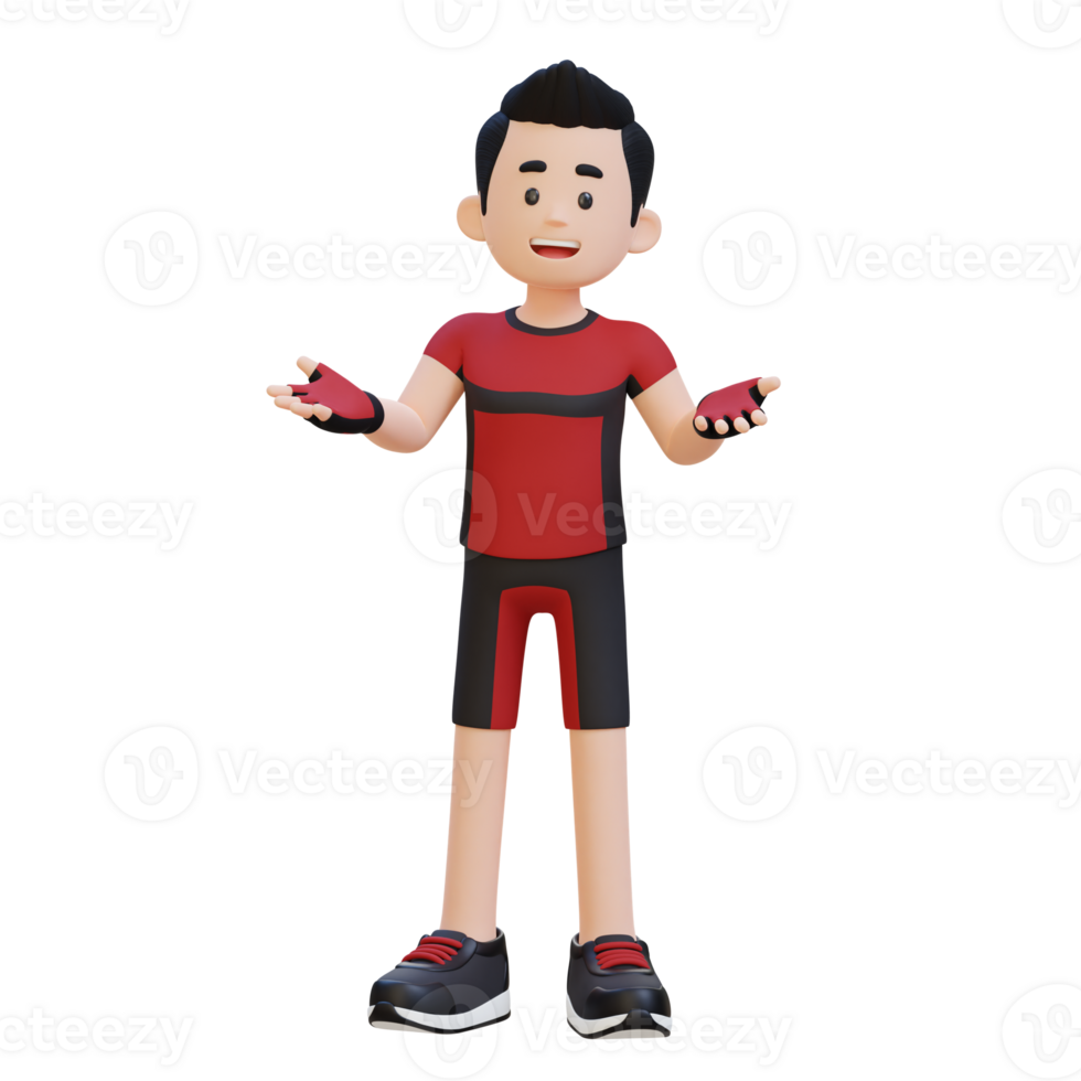3D Sportsman Character Engaging in Conversations for a Dynamic Lifestyle png