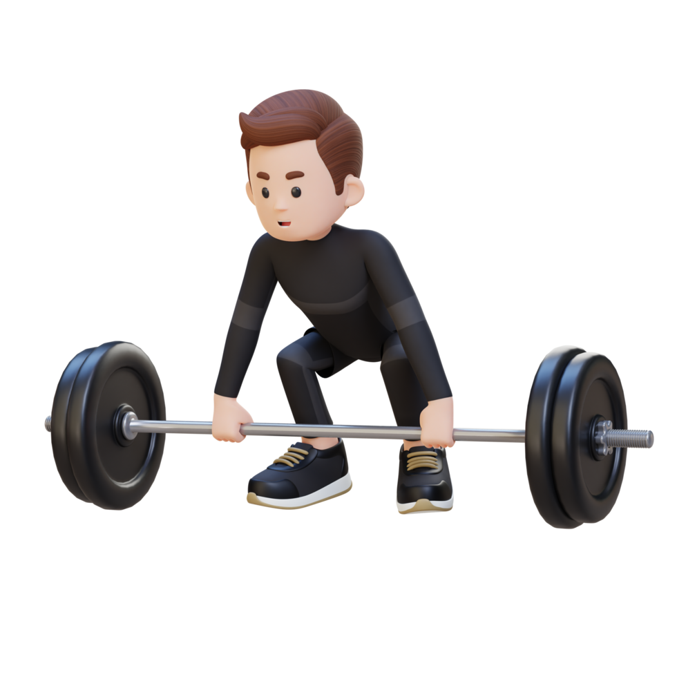 3D Sportsman Character Building Strength and Power with Deadlift Workout png