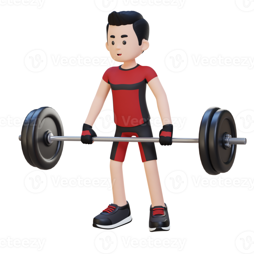 3D Sportsman Character Building Strength and Power with Deadlift Workout png