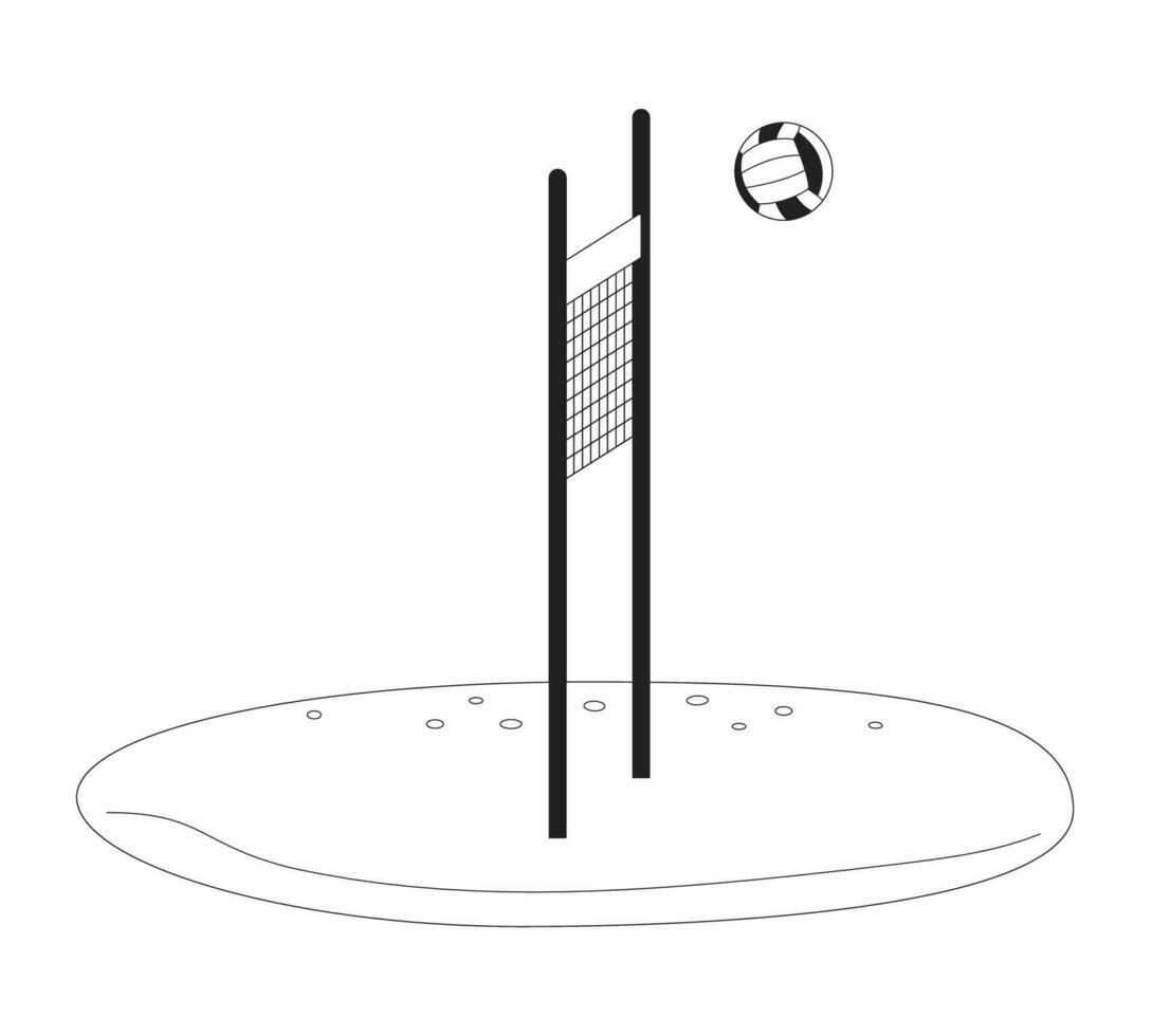 arena vóleibol monocromo plano vector objeto. Hora de verano recreativo actividad al aire libre. editable negro y blanco Delgado línea icono. sencillo dibujos animados acortar Arte Mancha ilustración para web gráfico diseño