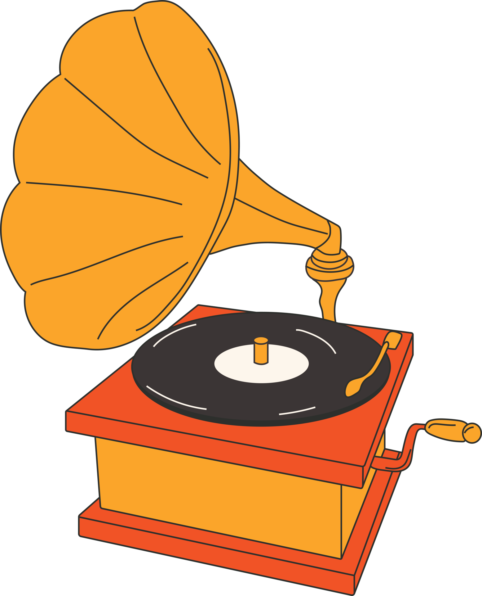 dessin animé rétro gramophone record joueur dessin. mignonne