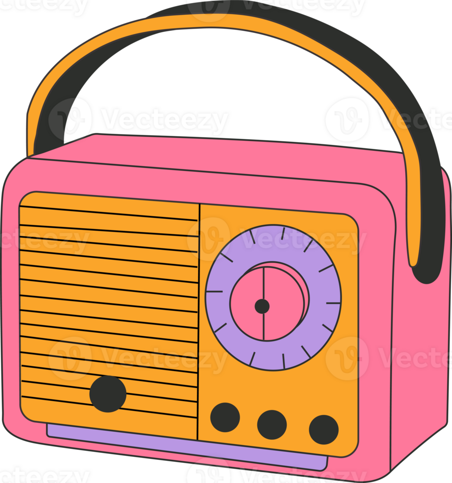Old School radio cassette tape player icon in flat style 25002179 PNG
