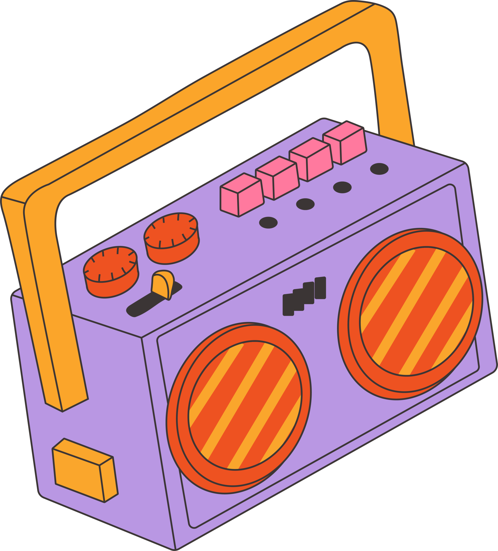 Old School Boombox or radio cassette tape player icon in flat style