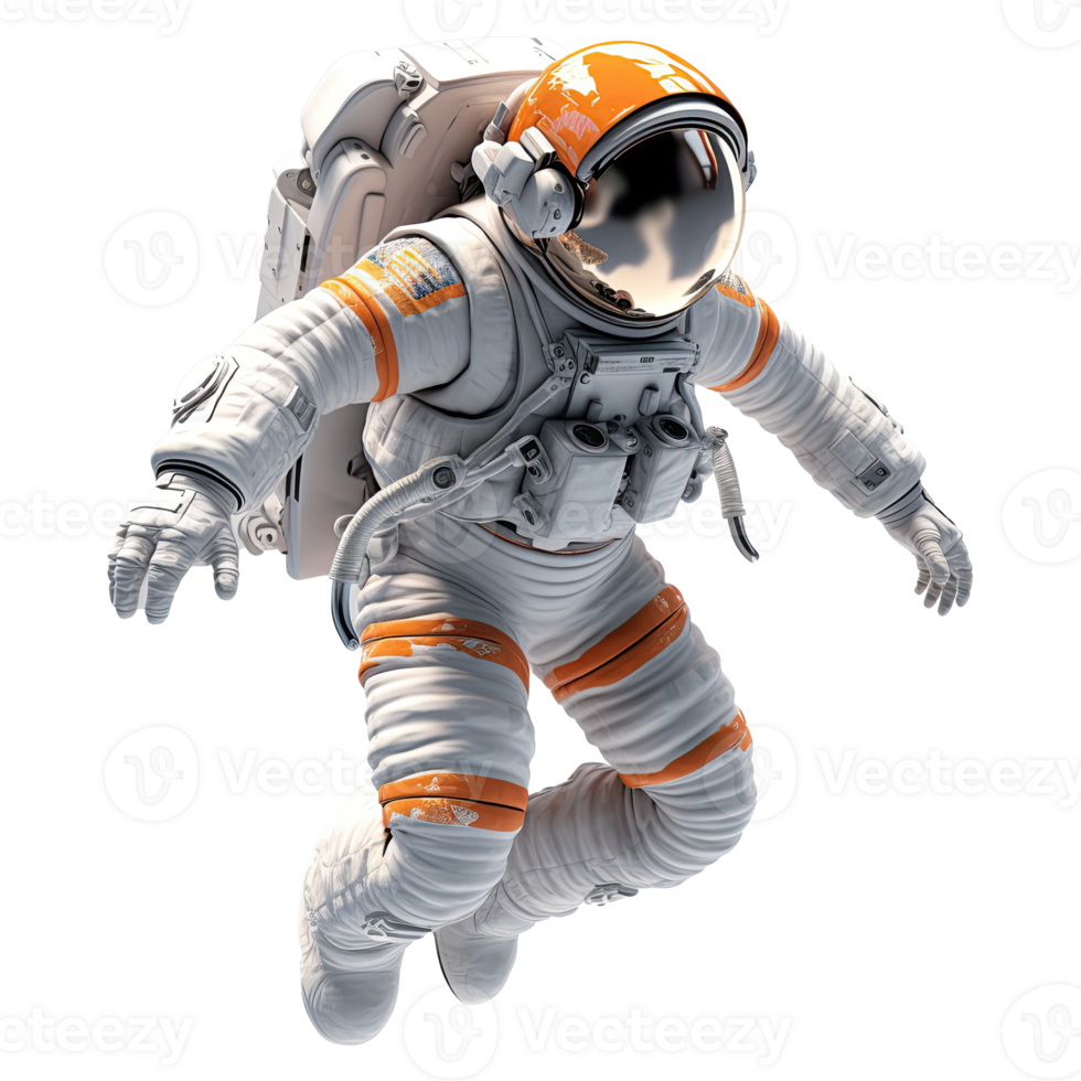 3d astronauta personaggio nel spazio su trasparente sfondo. generativo ai png