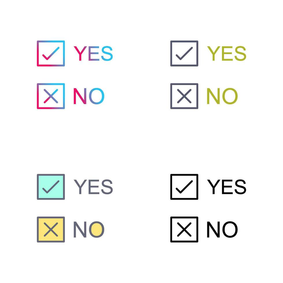 Yes No Option Vector Icon