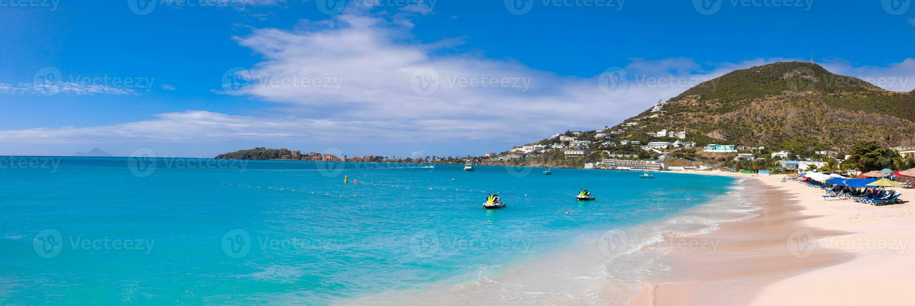 Caribbean vacation in Philipsburg, Sint Maarten scenic panoramic shoreline and sand beaches photo