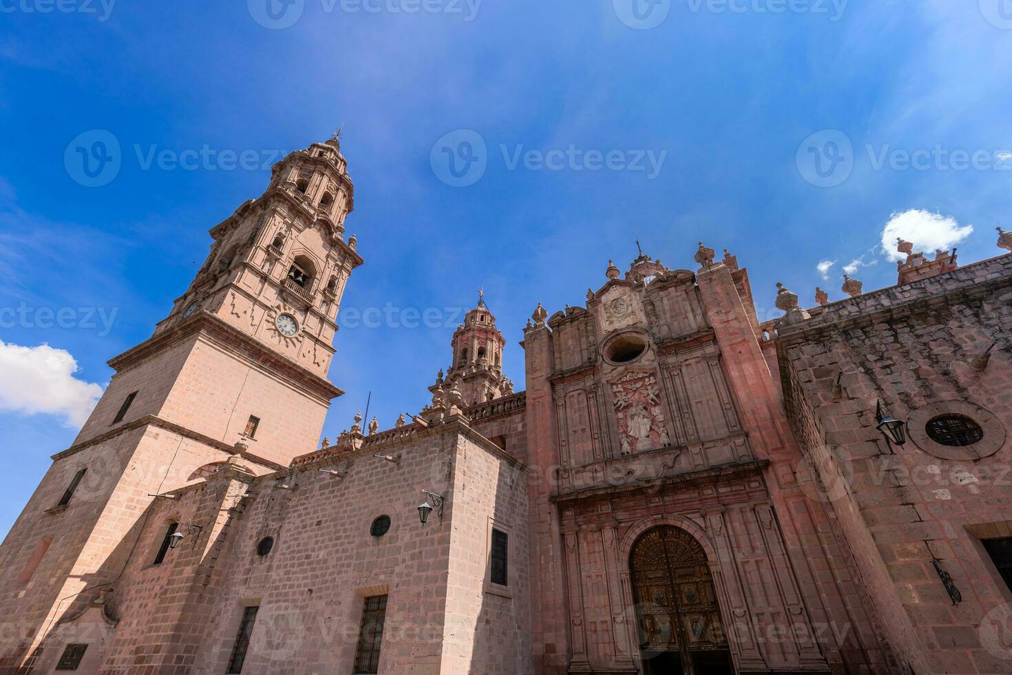 Mexico Morelia popular tourist destination Morelia Cathedral on Plaza Mexico Morelia popular tourist destination Morelia Cathedral on Plaza