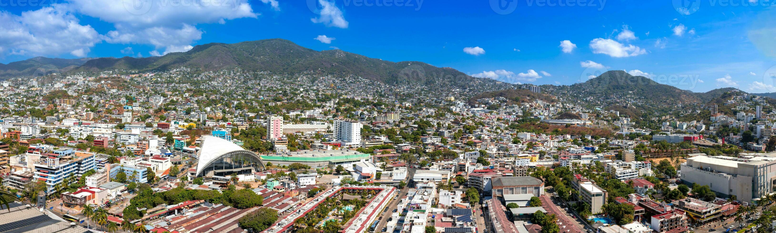 México, acapulco panorámico horizonte ver cerca zona dorada hotel zona y turista playas foto