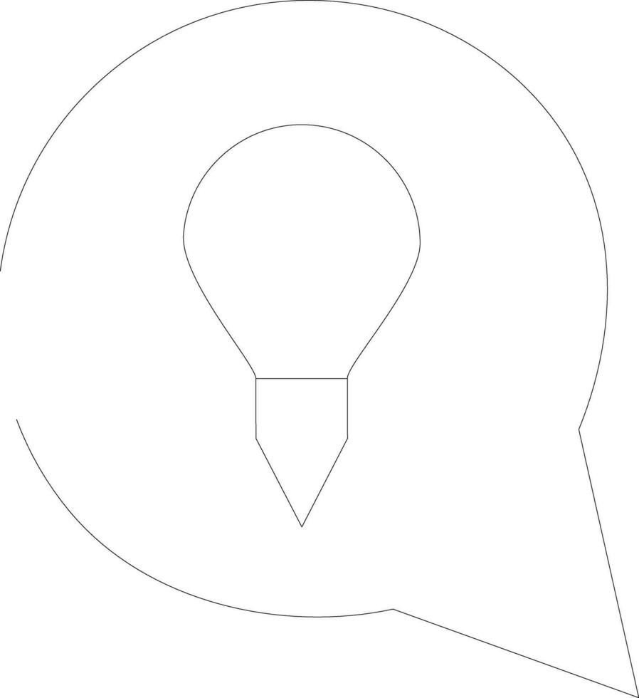 Line art thinking idea icon in flat style. vector