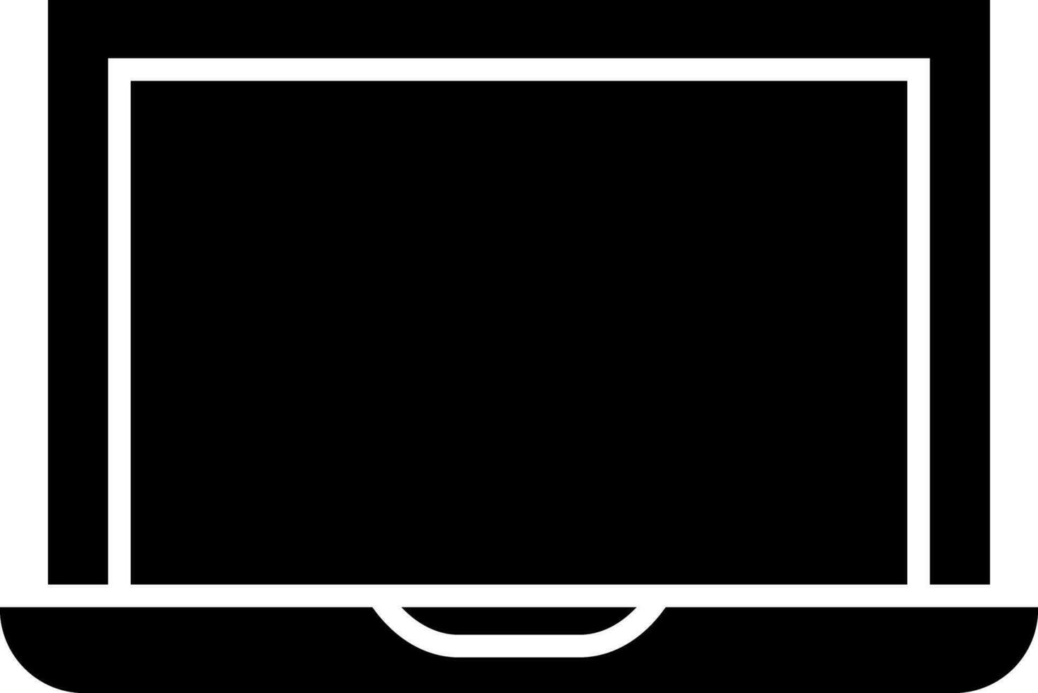 Flat style laptop icon or symbol. vector