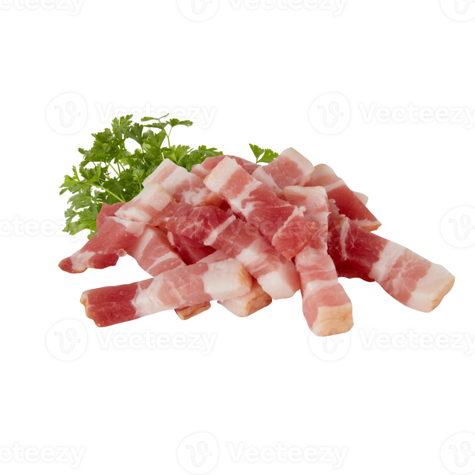 Pork belly cut into pieces Cut out, isolated transparent background png