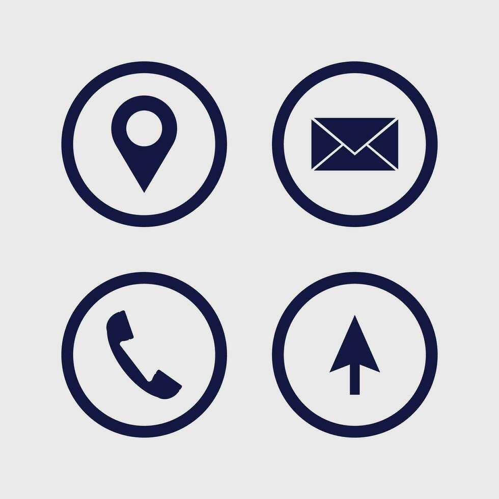 location mail calling website icons premium vector illustration