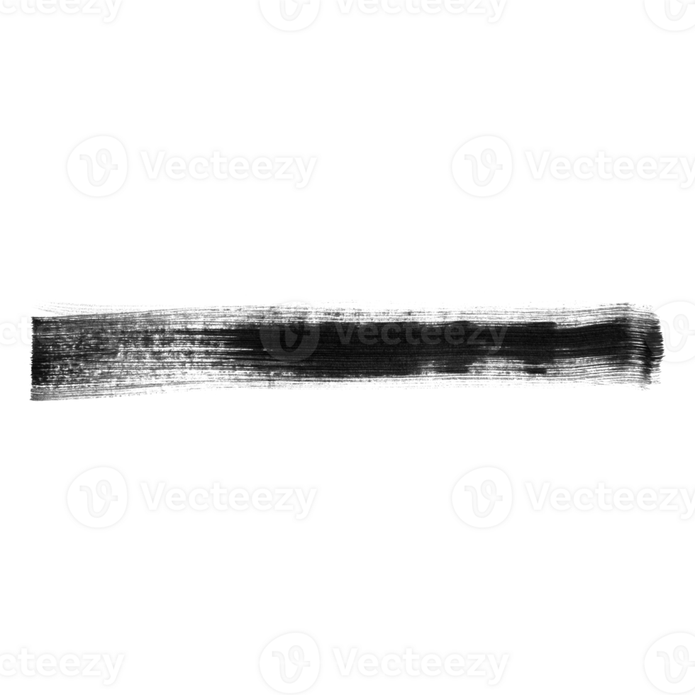 Black brush stroke isolated on a transparent background. Stock design element png