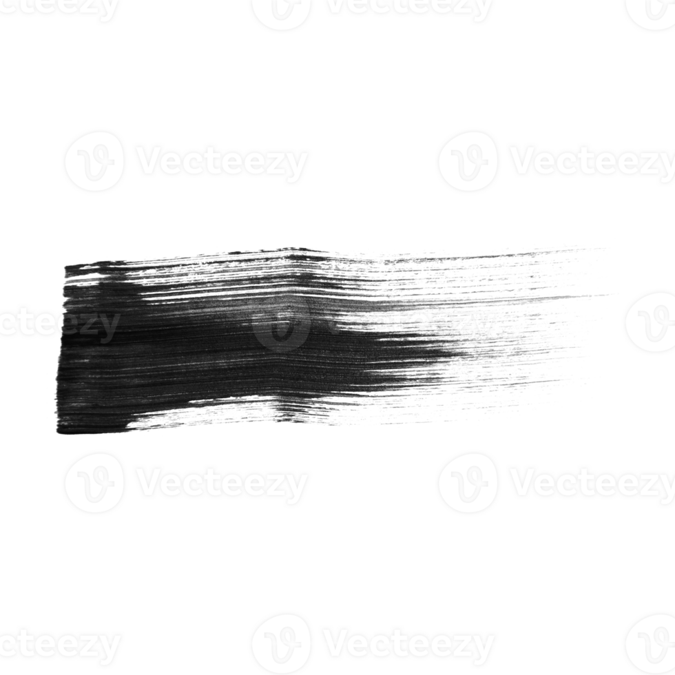 Black brush stroke isolated on a transparent background. Stock design element png