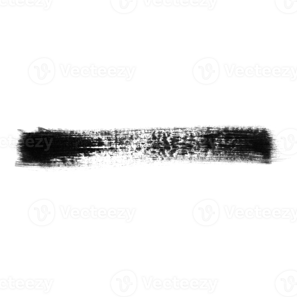 Black brush stroke isolated on a transparent background. Stock design element png