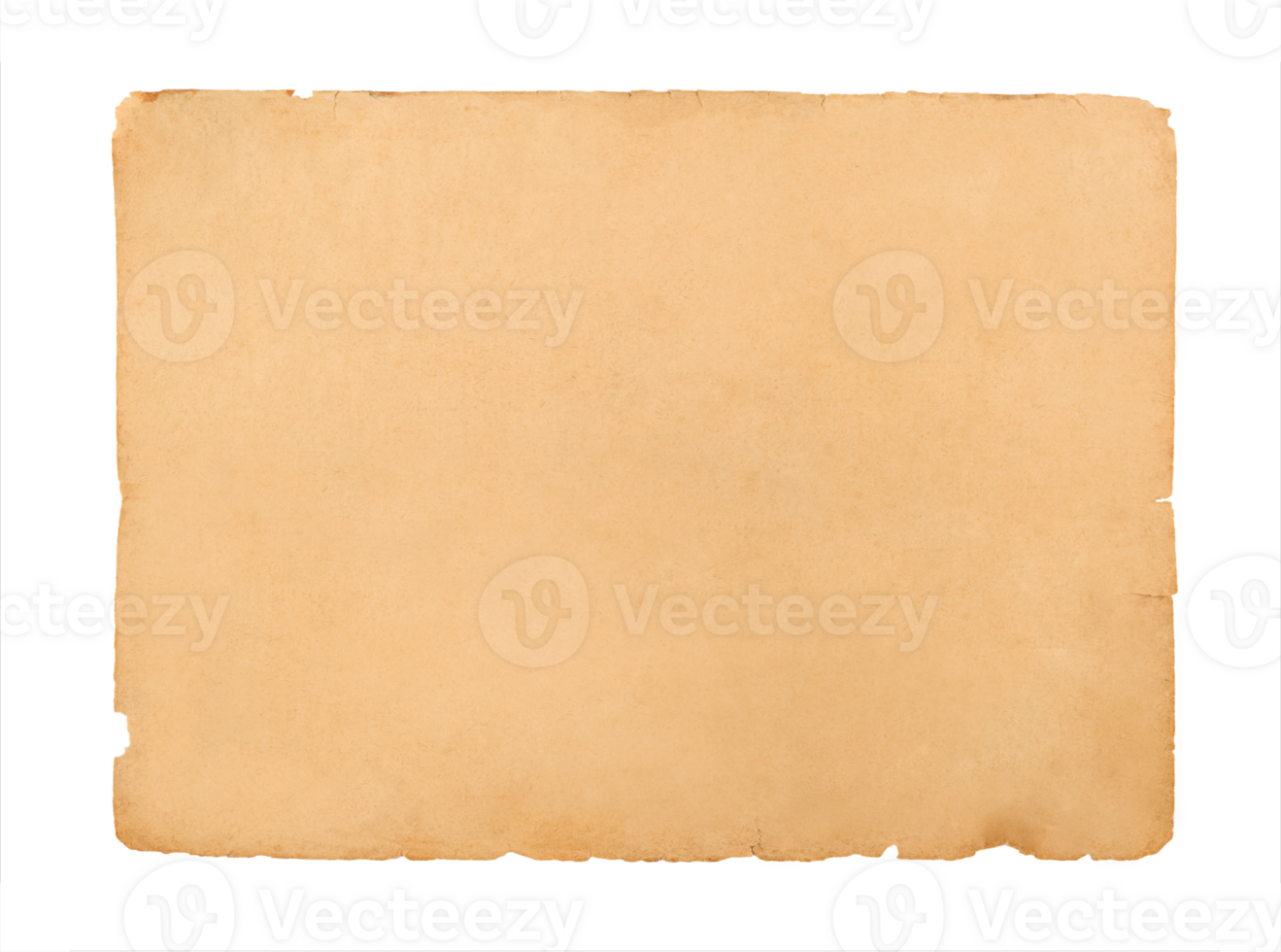 Old sheet of paper isolated on transparent background. Stock photo png