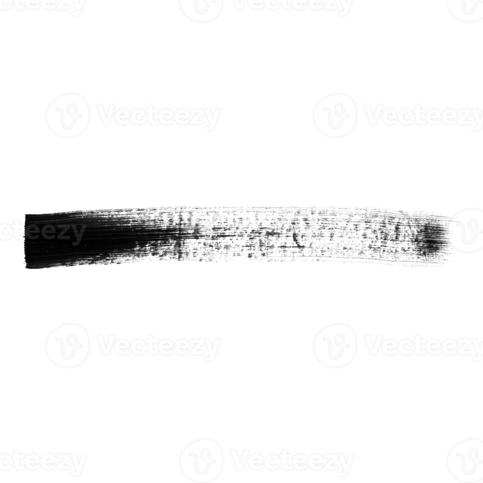Black brush stroke isolated on a transparent background. Stock design element png